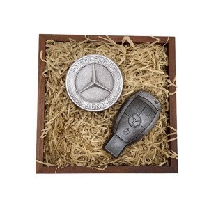 Čokolandia Mercedes - Čokoládová sada s klíčem v luxusním dřevěném balení