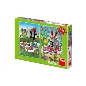 Dino Puzzle Krtek se Raduje 2x48 dílků 18x26cm v krabici 27x19x4cm