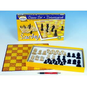 Detoa Šachy dřevo společenská hra v krabici 37x22x4cm