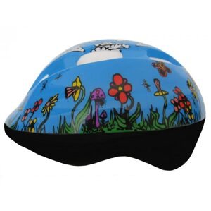Fly Dětská cyklistická helma Fly modrá s kytičkami