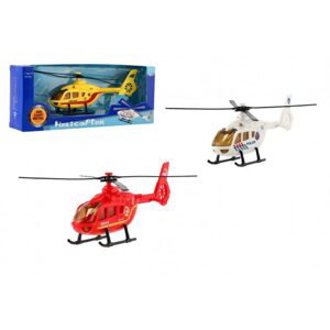 Teddies Vrtulník/Helikoptéra záchranných složek kov/plast 18cm 3 druhy v krabičce 26x10x5cm