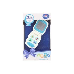 LAMPS Baby telefon modrý na baterie