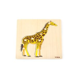 LAMPS Dřevěná montessori vkládačka - žirafa