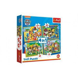 Trefl Puzzle 4v1 Prázdniny Tlapková Patrola/Paw Patrol 28,5x20,5cm v krabici 28x28x6cm