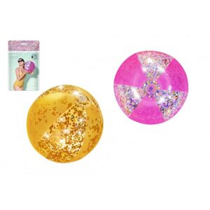 Teddies Míč plážový nafukovací glitter Glitter Fusion průměr 41cm 2 barvy v sáčku 2+