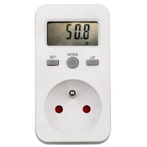 Hutermann Elektroměr zásuvkový měřič spotřeby s pamětí PM5 - digitální wattmetr do zásuvky zálohování