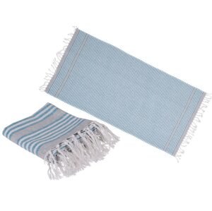Bílo/modrý ručník Fouta
