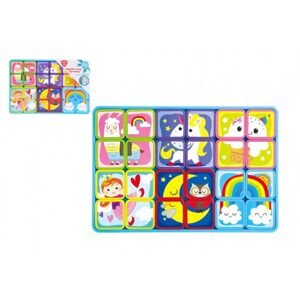 Teddies Puzzle magnetické deskové fantazie plast ve fólii 30x20x1cm 12ks v boxu 24m+