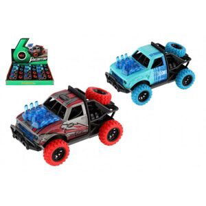 Teddies Auto Off-Road plast 11x7cm na baterie se světlem, zvukem na zpětné natažení 2 barvy 12ks v boxu