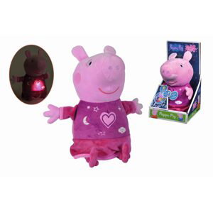 Simba Peppa Pig 2v1 plyšový spinkáček, hrající + světlo, růžový, 25 cm