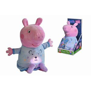 Simba Peppa Pig 2v1 plyšový spinkáček hrající + světlo, modrý, 25 cm