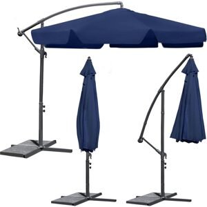 Plonos Skládací zahradní deštník 6 segmentů tmavě modrá Ø 350 cm