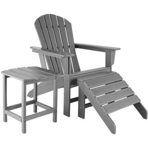 tectake 404613 zahradní židle s podnožkou a stolem