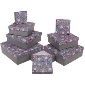 Dárkové krabičky v šedé barvě, jarní květy