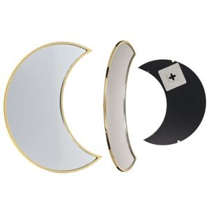 Zrcadlo ve tvaru měsíce, se zlatým kovovým rámem 