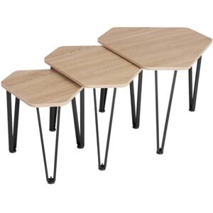 tectake 404734 odkládací stolek torquay – set - Industrial světlé dřevo, dub Sonoma - Industrial světlé dřevo