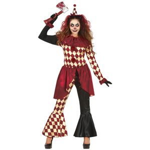 Fiestas Guirca Hororový klaun - Harlequin Outfit Košile s vlnicí Kalhoty Maškarní kostým Dospělá žena Velikost L 14-16