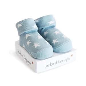 Doudou et Compagnie Paris Doudou Ponožky pro chlapečka 0/6 měs. 1 pár modrá s hvězdičkami