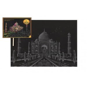 SMT Creatoys Škrabací obrázek barevný Taj Mahal 40,5x28,5cm A3 v sáčku