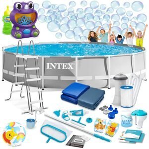 Intex Stojanový zahradní bazén 457 x 122 cm 21in1 INTEX 26726 + bublinkový stroj ZDARMA