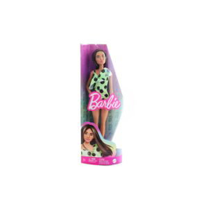 Barbie Modelka-limetkové šaty s puntíky HPF76