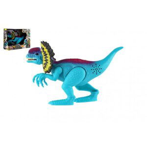 Teddies Dinosaurus Dilophosaurus plast 18cm na baterie se zvukem se světlem v krabici 21x15x6,5cm