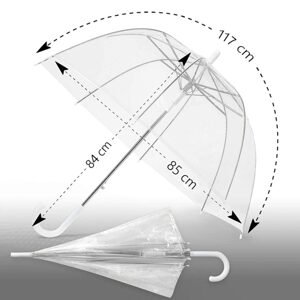 Automatický skládací deštník transparentní 84 cm - průměr 85 cm