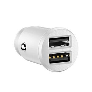 BASEUS CCALL-ML01 Mini duální autonabíječka, 2x USB s výkonem 15W, bílá