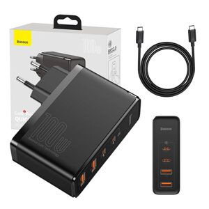 Baseus Cestovní nabíječka Baseus GaN2 Pro Quick 2x USB 2x USB-C, 100W, EU (černá)