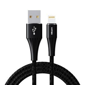Vipfan Kabel USB na Lightning Vipfan A01, 3A, 1,2 m, opletený (černý).