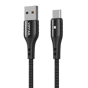 Vipfan Kabel USB-C Vipfan Colorful X13, 3A, 1,2 m (černý)