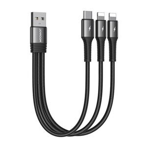 Joyroom Kabel USB Joyroom S-01530G10 3v1 USB-C / 2x Lightning 3,5A 0,15 m (černý)