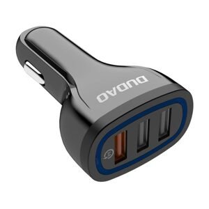 Dudao Nabíječka do auta Dudao R7S 3x USB, QC 3.0, 18W (černá)