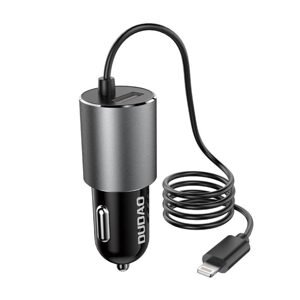 Dudao Nabíječka do auta Dudao R5ProL 1x USB, 3,4A + kabel Lightning (šedá)