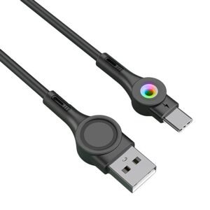 Foneng Kabel Foneng X59 USB na USB-C, LED, 3A, 1 m (černý)