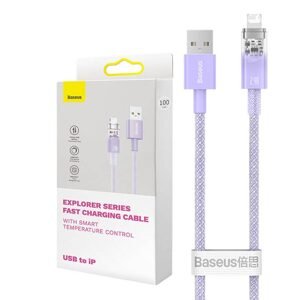 Baseus Rychlonabíjecí kabel Baseus USB-A na Lightning Explorer Series 2m, 2,4A (fialový)