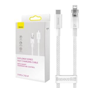 Baseus Rychlonabíjecí kabel Baseus USB-C na Lightning Explorer Series 1m, 20W (bílý)