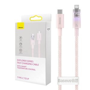 Baseus Rychlonabíjecí kabel Baseus USB-C na Lightning Explorer Series 1m, 20W (růžový)