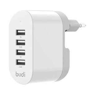 Budi Nástěnná nabíječka Budi, 4x USB, 34 W (bílá)