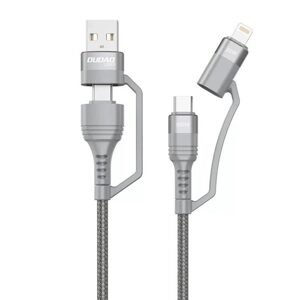 Dudao USB kabel Dudao L20xs 4v1 USB-C / Lightning / USB-A 2,4A, 1 m (šedý)