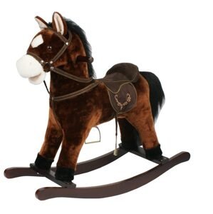 Mac Toys Tmavě hnědý houpací kůň se zvukem