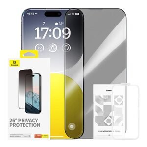 Baseus Ochrana soukromí Tvrzené sklo Baseus Diamond iPhone 15 Plus