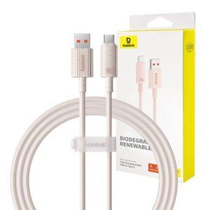 Baseus Rychlonabíjecí kabel Baseus USB na USB-C Habitat Series 1m 100W (růžový)