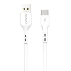 Foneng X36 kabel USB na USB-C, 3A, 1 m (bílý)
