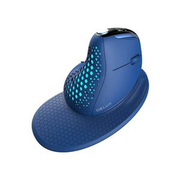 Delux Bezdrátová ergonomická myš Delux M618XSD BT+2.4G RGB (modrá)