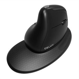 Delux Drátová vertikální myš Delux M618XSU 4000DPI RGB