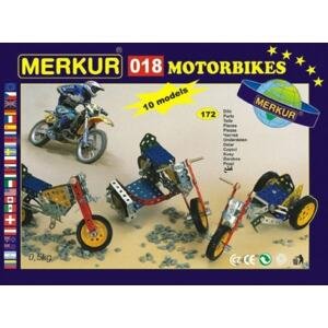 Merkur Toys Stavebnice MERKUR 018 Motocykly 10 modelů 182ks v krabici 26x18x5cm