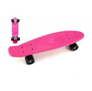 Teddies Skateboard 60cm nosnost 90kg, kovové osy, růžová barva, černá kola