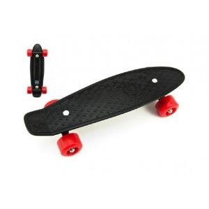 Teddies Skateboard 43cm, nosnost 60kg plastové osy, černá, červená kola
