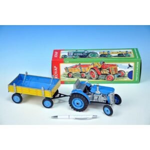Kovap Traktor Zetor s valníkem modrý na klíček kov 28cm Kovap v krabičce